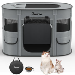 Pawaboo dog playpen indoor outdoor setup showing spacious rectangle design for pets