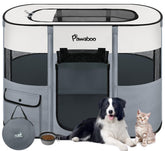 Pawaboo dog playpen with large-space rectangular design for roomy indoor play