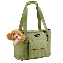 Pawaboo dog purse carrier side opening for peek-out comfort.
