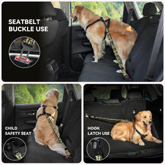 Pawaboo dog seatbelt-360-rotation keeps leash tidy while allowing natural movement.