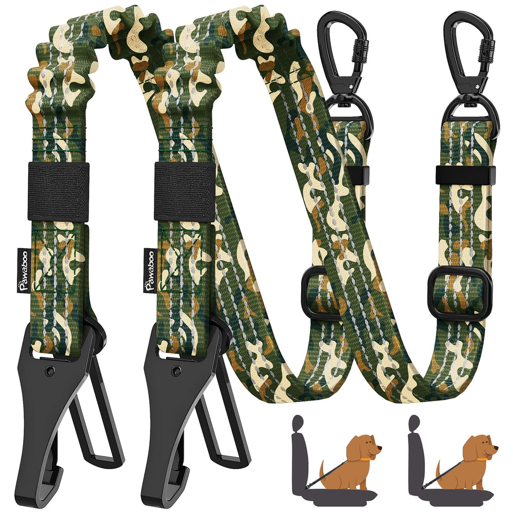 Pawaboo dog seatbelt buckle-setup shows quick, secure attachment for safer car travel.