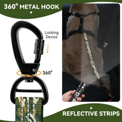 Pawaboo dog seatbelt-elastic-bungee demonstrates cushioned rides during sudden stops.