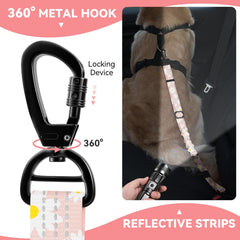 Pawaboo dog seatbelt elastic bungee demonstrates stretch for smooth rides