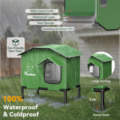 Pawaboo heated cat house insulation with aluminum foil walls for warmth