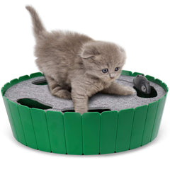 Pawaboo interactive cat toy front view highlights running mouse for enhanced indoor play.