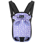 Pawaboo pet carrier backpack front view offers secure, comfortable travel for small dogs.