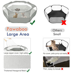 Pawaboo playpen folds open quickly for easy setup.