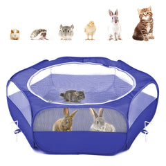 Pawaboo Indigo playpen fully expanded for outdoor pet containment