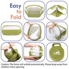 Pawaboo playpen top mesh zipper opening enhances ventilation and easy access