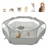 Pawaboo playpen with upgraded mesh resists chewing for small pets.