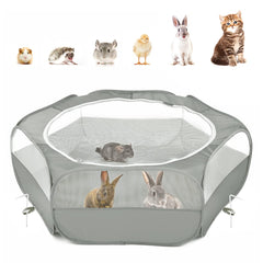 Pawaboo playpen with upgraded mesh resists chewing for small pets.