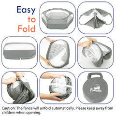 Pawaboo playpen waterproof bottom protects floors during outdoor use.