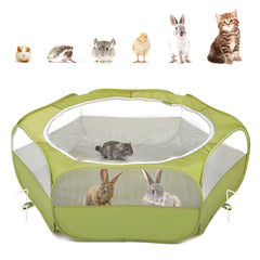 Pawaboo small animals playpen assembled for quick outdoor setup and safe play
