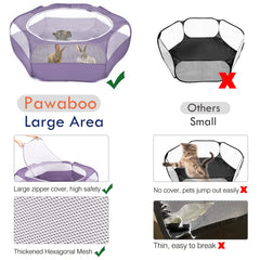 Pawaboo small animals playpen upgraded mesh – durable chew-resistant mesh for safe exploration.