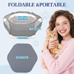 Pawaboo upgraded mesh detail emphasizes chew-resistant containment for curious pets.
