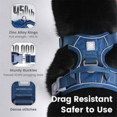 Pawaii no-pull harness front-o-ring-handle enables easy control.