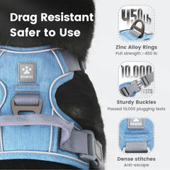 Pawaii No Pull Harness front O-ring enables gentle training control.