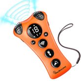 PawBehave orange front view of adjustable ultrasonic trainer ready for on-the-go training.