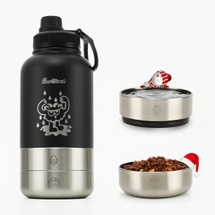 Pawccoli 34oz dog water bottle insulated for cold hydration on adventures