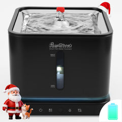 Pawccoli cordless cat water fountain with stainless-steel tray enables easy, hygienic hydration for indoor pets.
