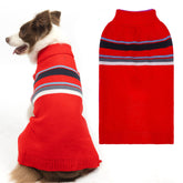 PAWCHIE dog sweater red-turtleneck close-up showing cozy warmth.