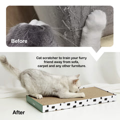 PAWSFANS reversible cardboard scratcher; two surfaces extend playtime and value.