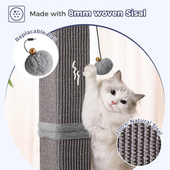 Pawfessor 33 inches tall scratching post enables full body stretches.