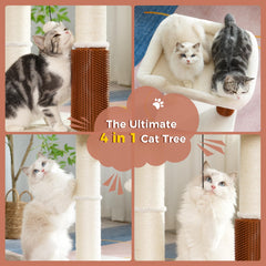 Pawfessor cat tree tower dangling ball provides playful enrichment.