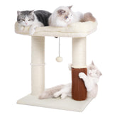 Pawfessor cat tree tower wide top bed offers roomy lounging for large cats.