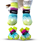 PawFlex Comfy Pawz inner cuff grip demonstrates secure, twist-free wear for dogs.