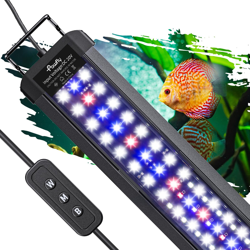 Pawfly 14W extendable bracket lights 18-24 inch tanks with secure mounting.