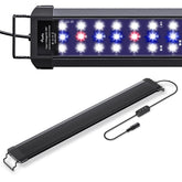 Pawfly 18W aquarium LED light mounted on extendable bracket for 24–30 inch tanks