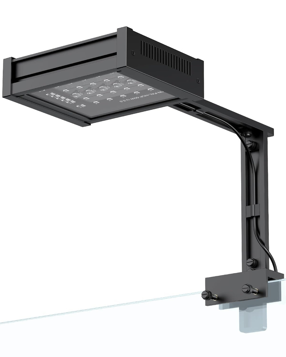Pawfly 50W saltwater light clipped-front view for reef tanks enhancing color.