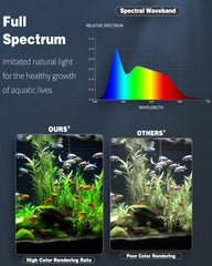 Pawfly 8W full-spectrum lights illuminate tank colors with natural brightness