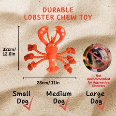 Pawfoo Lab Lobster Dog Toy six rope legs support durable tug of war games