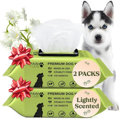 Pawfume Dog Wipes 2x100 Front view for easy grooming