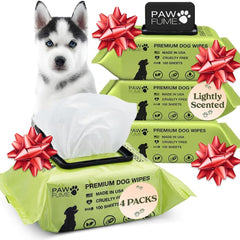 Pawfume dog wipes pack 4x100 for convenient bulk cleaning on the go