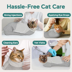 Pawfun breathable wrap grey supports safe handling during checkups or treatments