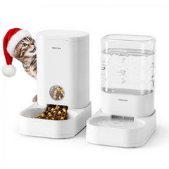 PAWGETHER gravity cat feeder front view with hands-free feeding reminder