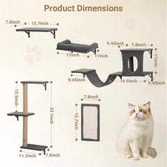 PawGiant cat wall shelves perches offer elevated lounging spaces for curious cats.