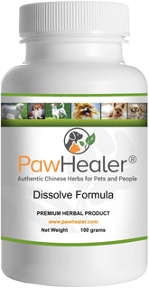 PawHealer Dissolve powder 100g bottle shown for easy dosing during pet care