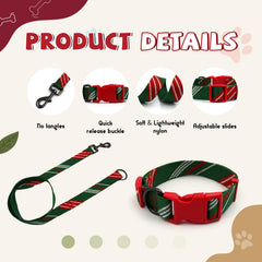PawHuggies collar and leash flatlay, anti-odor and soft for sensitive skin.