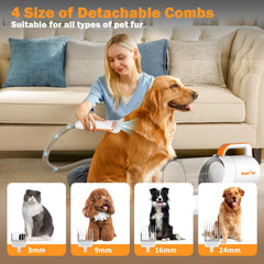 PAWING cleaning brush clears residual hair from surfaces after grooming
