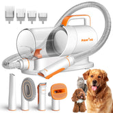 PAWING pet grooming kit vacuum captures loose hair during grooming sessions