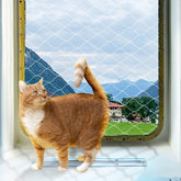 PAWISE Cat Safety Net nylon material close-up showing durable, weather-resistant construction.
