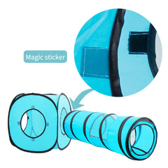 PAWISE cat tunnel measures 35 inches long, 10 inches wide for roomy play.