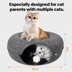 PAWISE cat tunnel inside view highlighting a spacious play area suited for multi-cat homes.