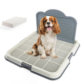 PAWISE dog pee pad holder tray with splash guard keeps floors clean and paws dry.