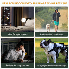 PAWISE indoor dog litter box with high walls prevents splashes and messes.