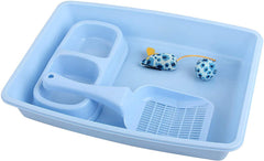 PAWISE Kitty Litter Box Set low-entry pan demonstrates kitten-friendly access for easy use.